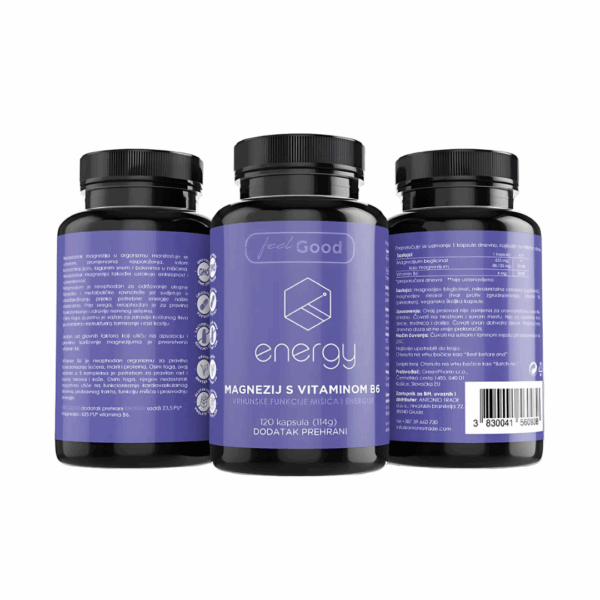 Slika proizvoda FEEL GOOD Magnezij Bisglicinat + B6 120 kapsula iz online apoteke Moja Farmacija - BIH