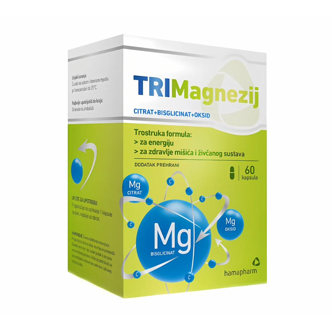Slika proizvoda TriMagnezij 60 kapsula iz online apoteke Moja Farmacija - BIH