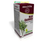 MaxiVita čisto eterično ulje čajevca u tamnoj staklenoj bočici za tretman kože.