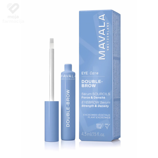 MAVALA Double-Brow serum za rast i jačanje obrva sa egzosomima kurkume, klinički dokazana gustoća i definicija.