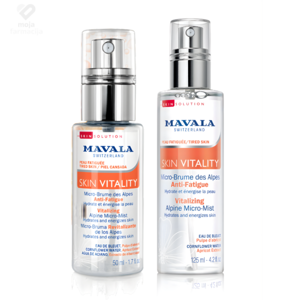 Mavala Skin Vitality Micro-Mist osvježavajući sprej za lice sa ekstraktom švicarske kajsije