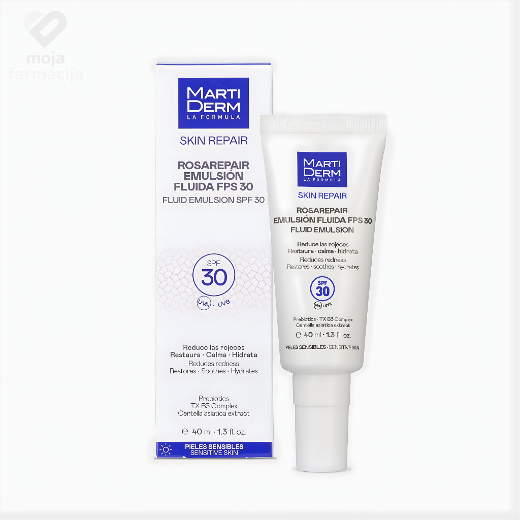 MartiDermRosarepairtecnaemulzijaSPF3040mlmojafarmacija MartiDerm Rosarepair emulzija za lice SPF30 - Image 1