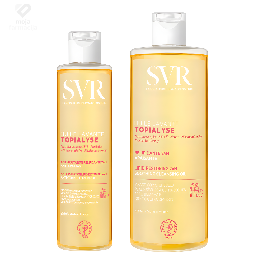 SVR Topialyse Huile Lavante, micelarno ulje za tuširanje i kupanje, pogodno za suhu i atopičnu kožu, lice, tijelo i intimnu njegu.