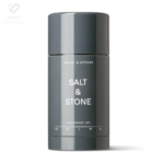 Salt & Stone Santal & Vetiver prirodni dezodorans u stiku, luksuzna ambalaža, formula s prebioticima i morskim algama za 48h zaštite.
