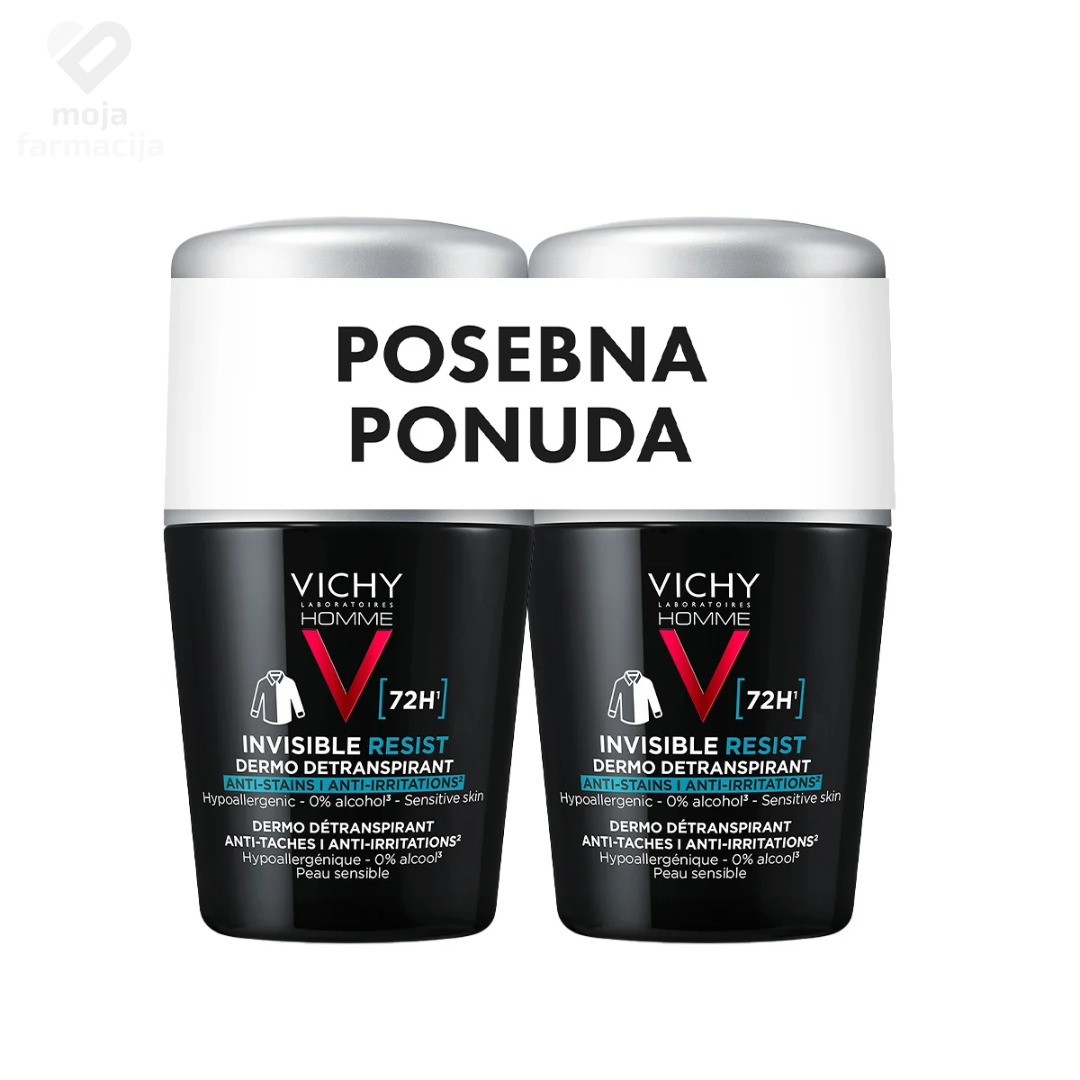 VICHY Homme Extreme Control antiperspirant roll-on 72h DUO 2x50 ml