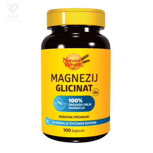 Natural Wealth Magnezij Glicinat + B6 kapsule – vrhunski organski oblik magnezija za san, nerve i mišiće bez iritacije stomaka.