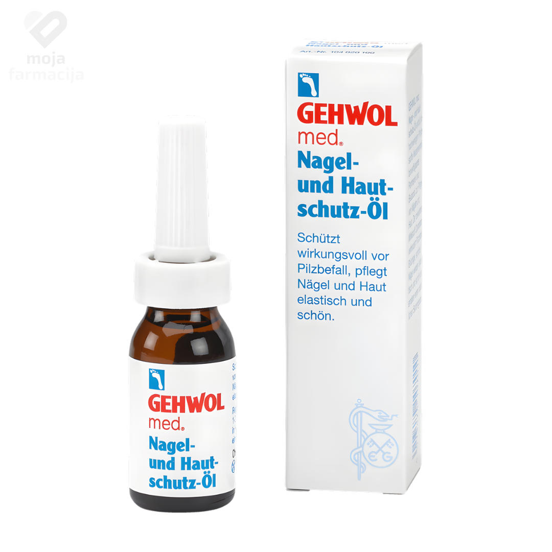 Gehwol med zaštitno ulje za njegu noktiju zahvaćenih gljivicama sa pantenolom i klotrimazolom.