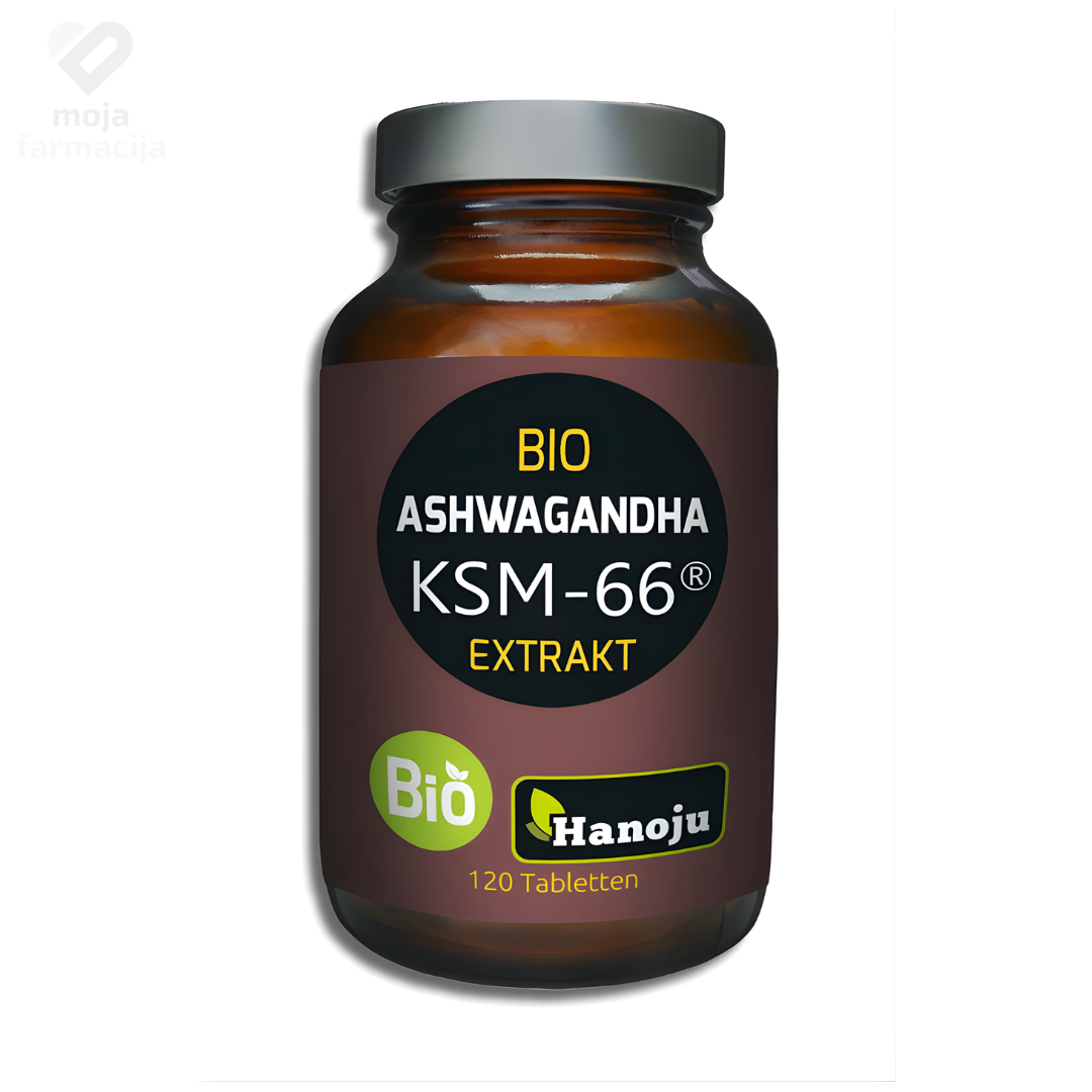 HANOJU Bio Ashwagandha KSM-66 tablete sa 5% vitanolida iz organskog uzgoja