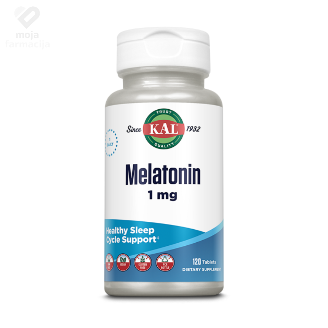 KAL Melatonin 1 mg vegetarijanske tablete za brže uspavljivanje