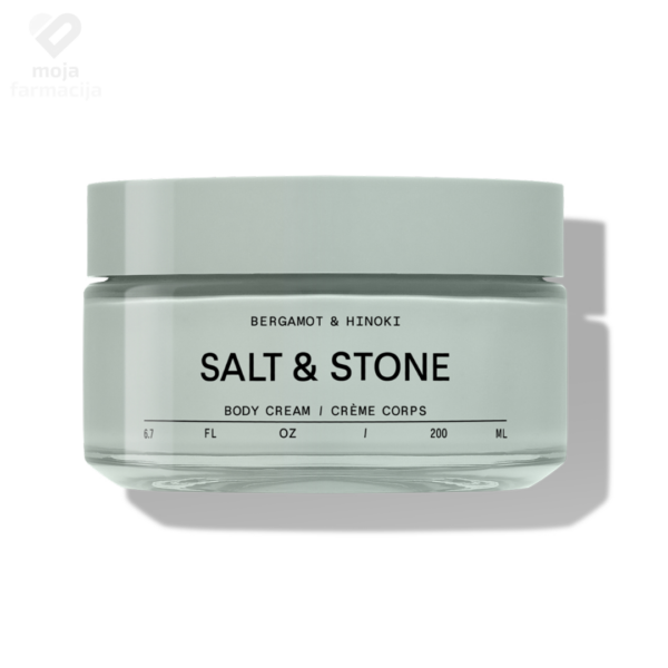 Salt and Stone Bergamot and Hinoki hidratantna krema za tijelo u svijetlozelenoj ambalaži