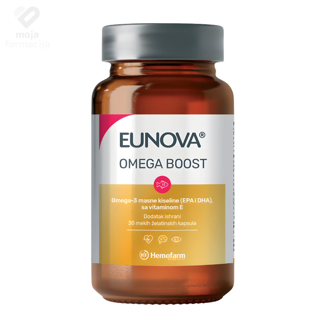 Eunova Omega Boost meke želatinske kapsule ribljeg ulja 1000 mg Eunova Omega Boost meke želatinske kapsule ribljeg ulja 1000 mg