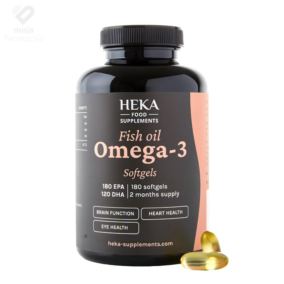 HEKA Omega-3 Fish Oil 180 softgel kapsula sa vitaminom E
