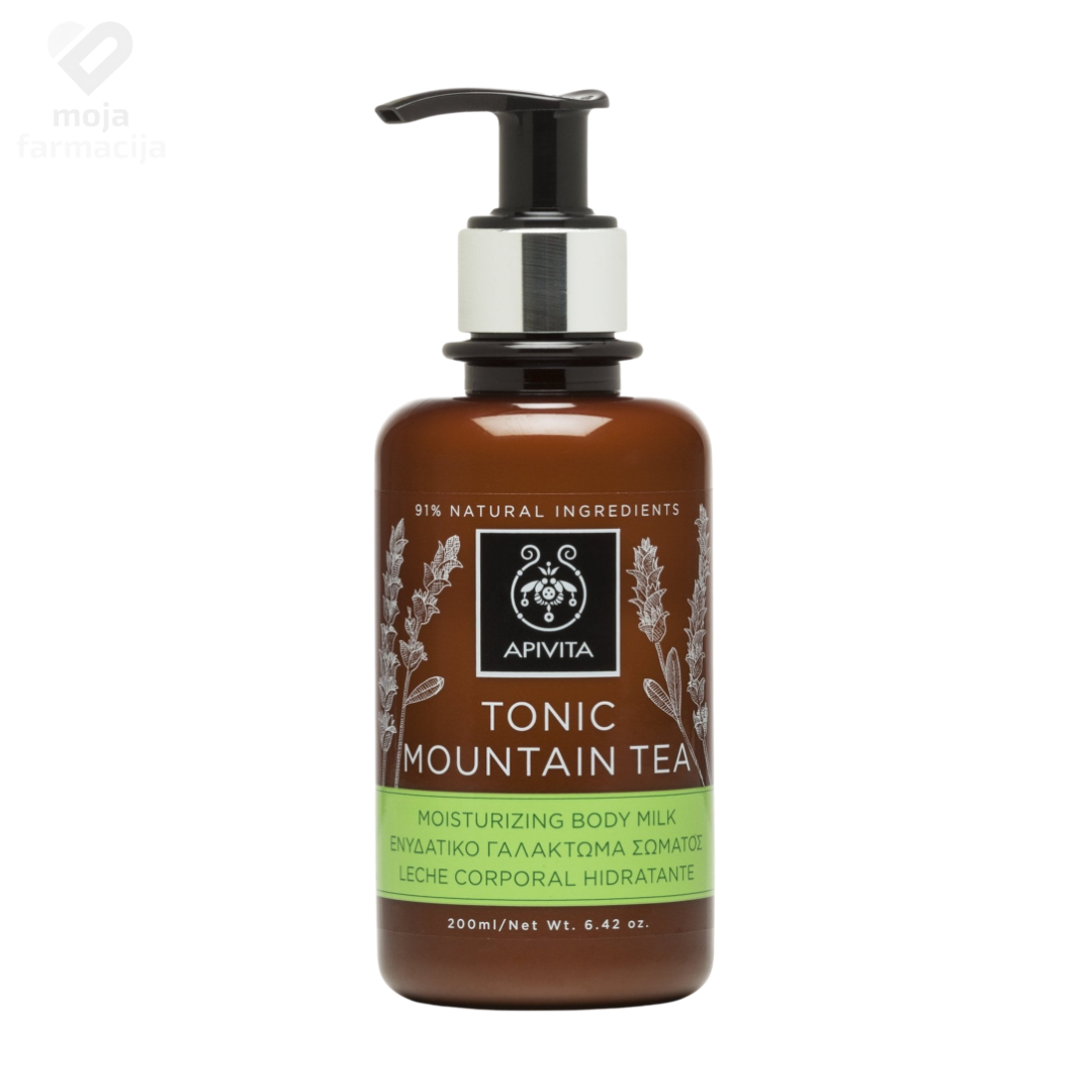 APIVITA Tonic Mountain Tea prirodno hidratantno mlijeko za tijelo s grčkim planinskim čajem u pakovanju od 200ml. APIVITA Tonic Mountain Tea prirodno hidratantno mlijeko za tijelo s grčkim planinskim čajem u pakovanju od 200ml.