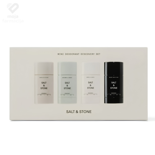 Salt & Stone Mini Deodorant Discovery Set, četiri mini prirodna dezodoransa u elegantnom pakovanju, travel size set.