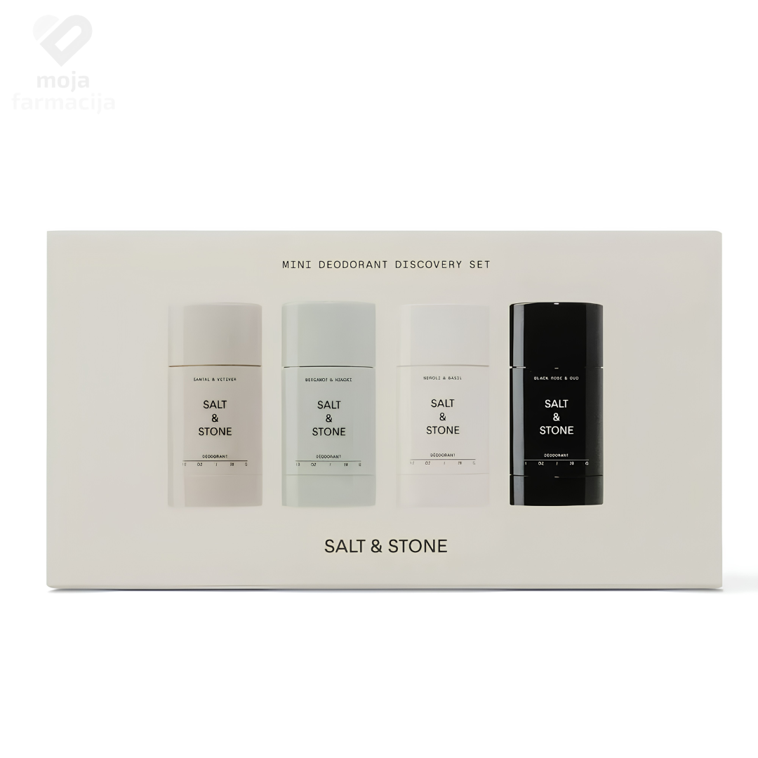 Salt & Stone Mini Deodorant Discovery Set, četiri mini prirodna dezodoransa u elegantnom pakovanju, travel size set.