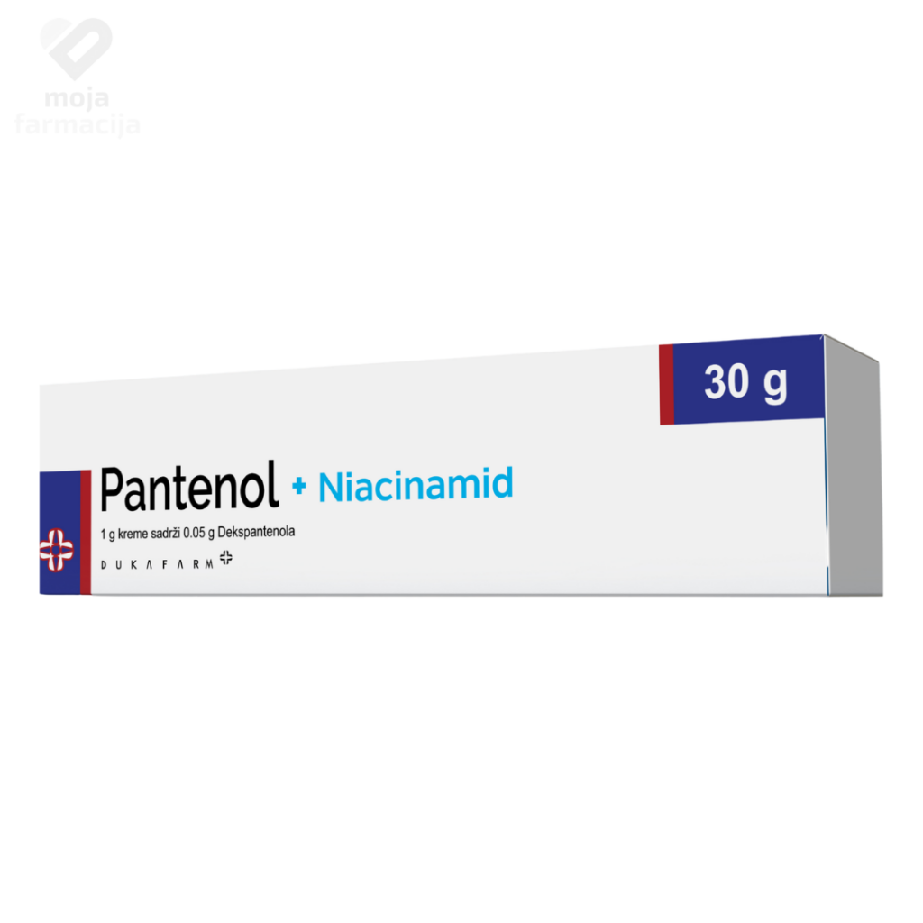 Dukafarm Pantenol + Niacinamid krema za lice protiv crvenila i nepravilnosti.