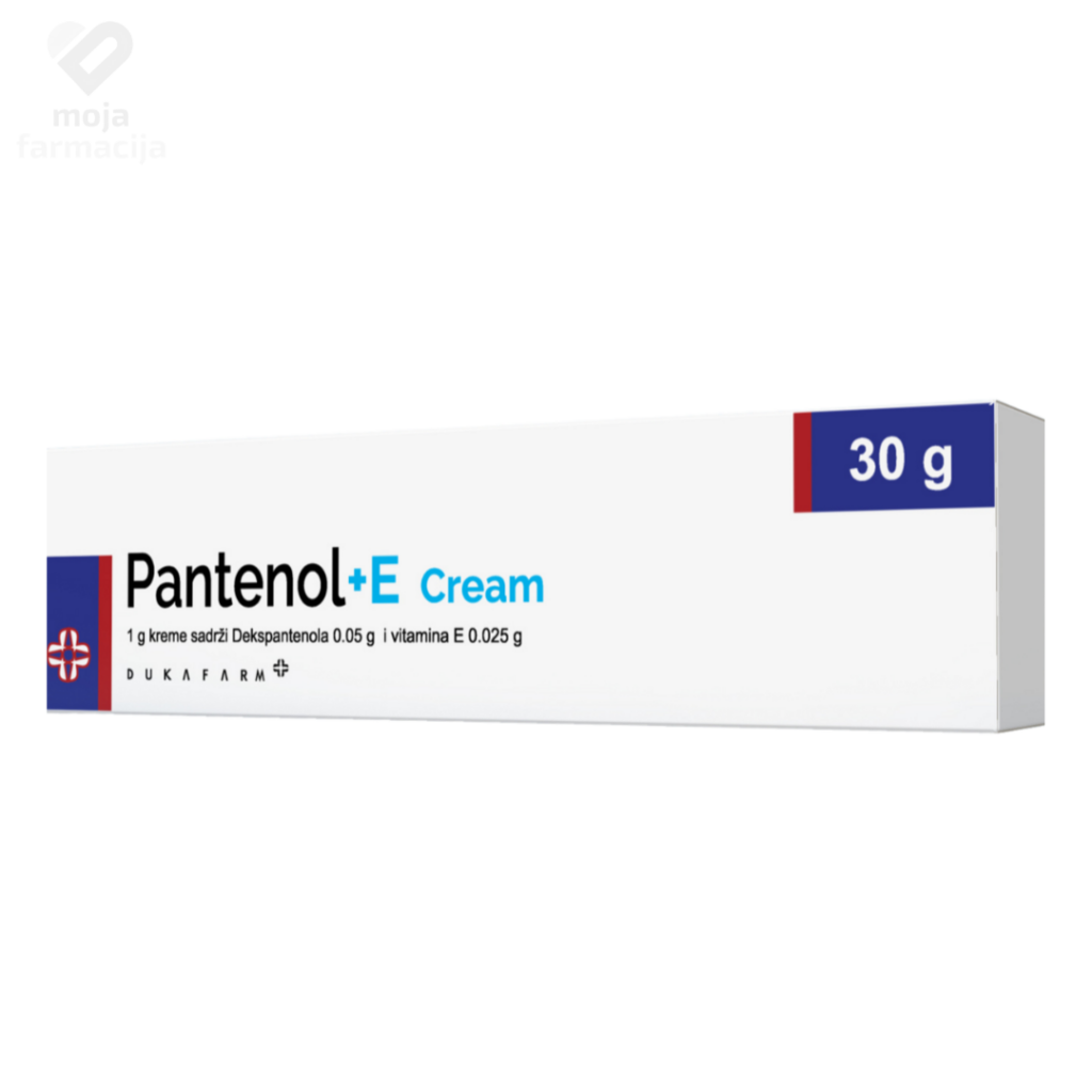 Dukafarm Pantenol krema + Vitamin E za antioksidativnu zaštitu, ublažavanje finih linija i ujednačen ten.