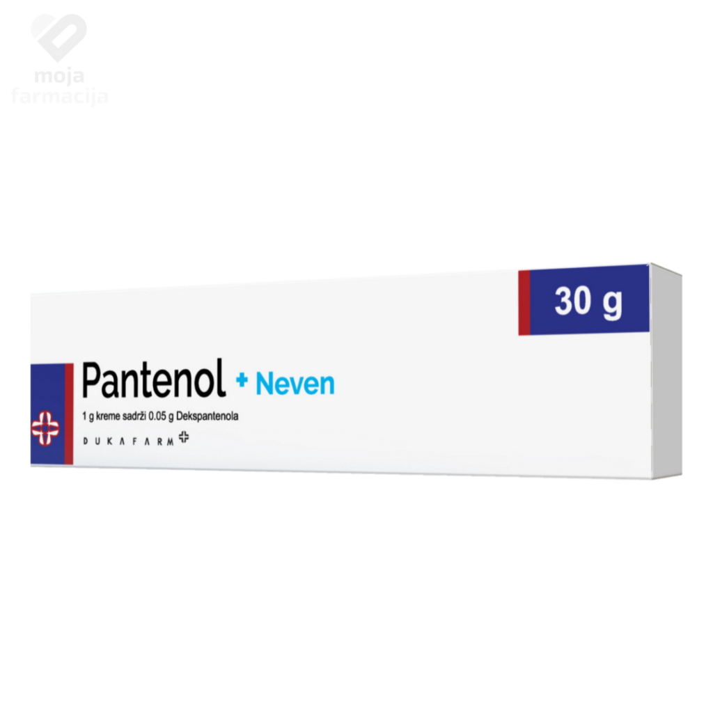 Dukafarm Pantenol krema + neven za intenzivno smirivanje nadražene kože i obnovu površinskog sloja.