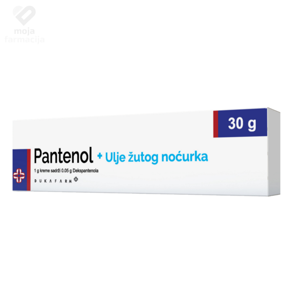 Dukafarm Pantenol krema + ulje žutog noćurka za nutritivnu i strukturnu podršku zreloj i tankoj koži.