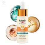 Eucerin Sun Face Oil Control Daily UV Serum SPF 50+ lagani matirajući serum za zaštitu od sunca i kontrolu lučenja sebuma u pakovanju od 30ml.
