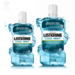 Prepoznatljiva boca Listerine Cool Mint antiseptičke vodice za usta koja pruža prepoznatljivu svježinu mente.