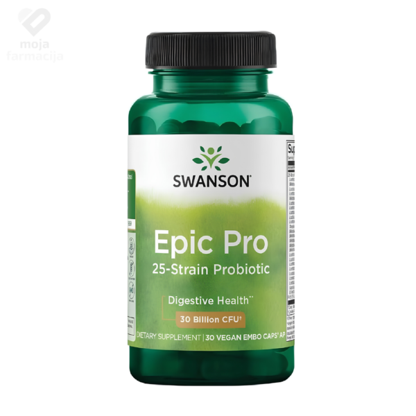 Swanson Epic Pro broad-spectrum probiotik sa 25 sojeva i prebiotikom FOS za zdravlje crijeva
