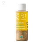 Prikaz dvofazne strukture SVR Sun Secure Eau Solaire Glow SPF50+ vodice prije mućkanja.