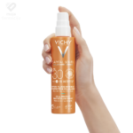 VICHY Capital Soleil Vodeni Fluid u spreju SPF 30 (200ml) – Ultra-lagani zaštitni sprej sa hijaluronskom kiselinom i Netlock tehnologijom za lice i tijelo - Slika 2