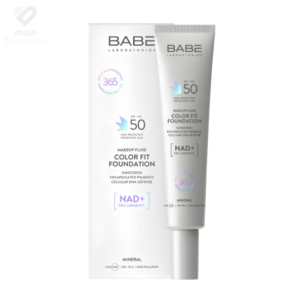 LABORATORIOS BABÉ Color Fit Foundation SPF50 mineralni tekući puder u pakovanju od 40ml.