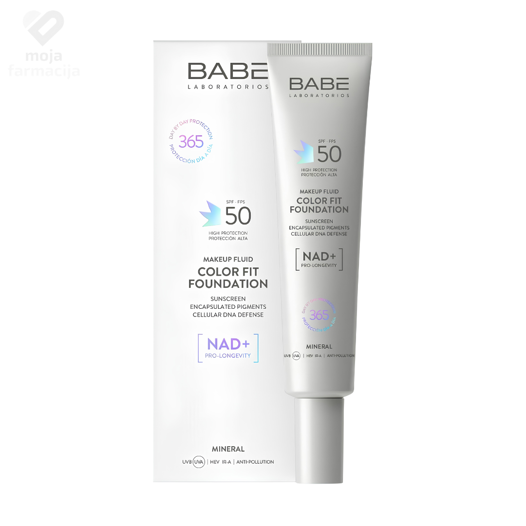 LABORATORIOS BABÉ Color Fit Foundation SPF50 mineralni tekući puder u pakovanju od 40ml.