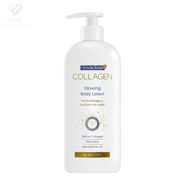 Novaclear Collagen Glowing losion za tijelo sa morskim kolagenom i sjajnim česticama u pakovanju od 180ml.