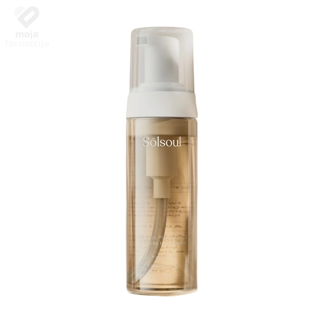 SOLSOUL Feminine Foam Wash pjena za intimnu njegu sa EF-2001 postbioticima u pakovanju od 150ml. SOLSOUL Feminine Foam Wash pjena za intimnu njegu sa EF-2001 postbioticima u pakovanju od 150ml.