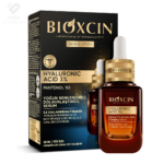 Staklena bočica i pipeta Bioxcin seruma sa hijaluronskom kiselinom i pantenolom od 30 ml