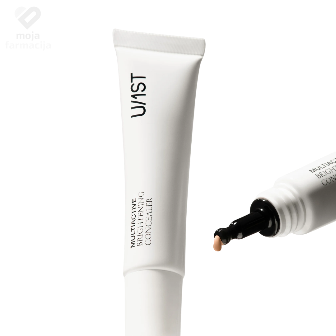 Kremasta tekstura U/1ST Multiactive Brightening korektora sa kofeinom i vitaminom C.
