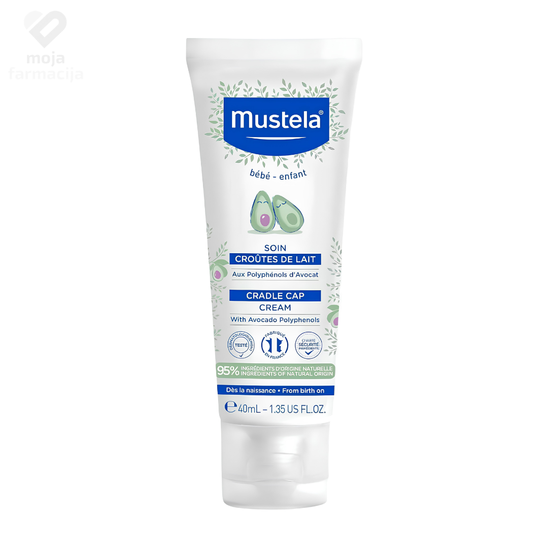 MUSTELA krema protiv tjemenjače sa avokadom za bebe od 1. dana. MUSTELA krema protiv tjemenjače sa avokadom za bebe od 1. dana.