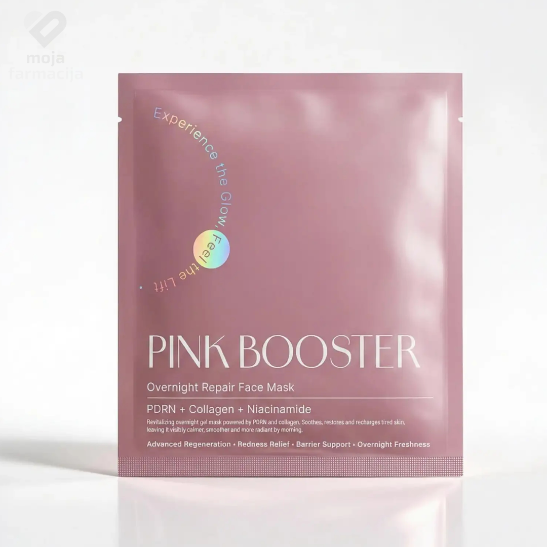 Booster kolagen pink hidrogel maska za lice sa PDRN-om i peptidima za regeneraciju kože. Booster kolagen pink hidrogel maska za lice sa PDRN-om i peptidima za regeneraciju kože.