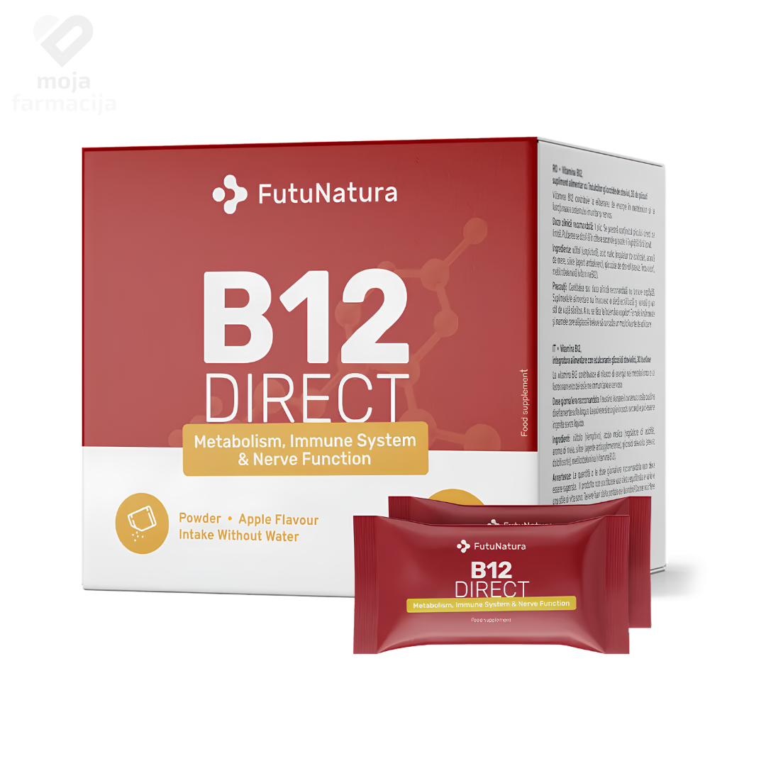 FutuNatura Vitamin B12 DIREKT prašak sa okusom jabuke u pojedinačnim vrećicama FutuNatura Vitamin B12 DIREKT prašak sa okusom jabuke u pojedinačnim vrećicama