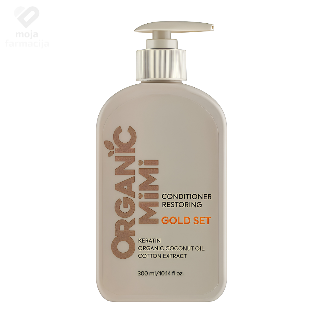 Organic Mimi Gold Set obnavljajući regenerator za oštećenu kosu sa keratinom i kokosom Organic Mimi Gold Set obnavljajući regenerator za oštećenu kosu sa keratinom i kokosom