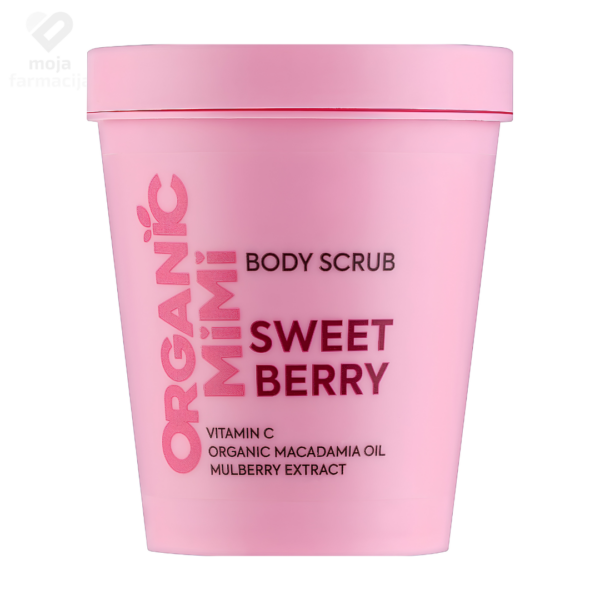 Organic Mimi Sweet Berry piling za tijelo od voćnog ekstrakta jagode, duda i makadamije 250g