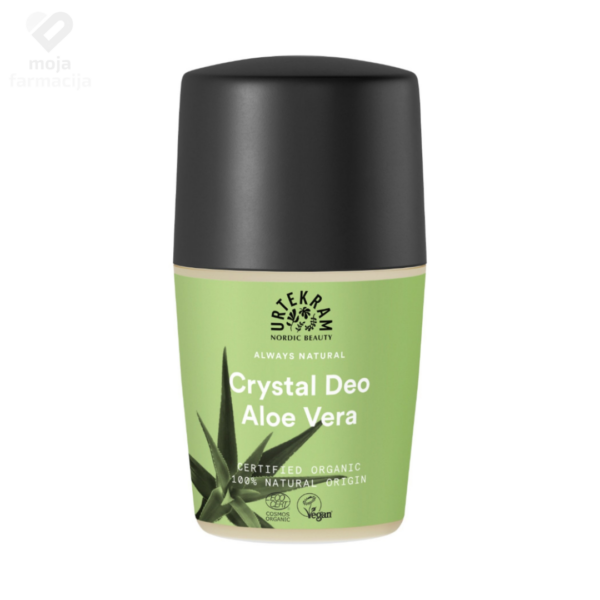 Urtekram Aloe Vera Crystal prirodni deo roll-on od 50ml sa kristalnim solima i organskom aloe verom.